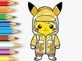 Oyunu Boyama Kitabı: Yağmurluk Pikachu  çevrimiçi