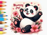 Oyunu Boyama Kitabı: Küçük Panda Kiraz Çiçekleri  çevrimiçi