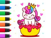 Oyunu Boyama Kitabı: Unicorn Cupcake  çevrimiçi