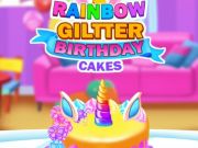 Oyunu Gökkuşağı Glitter Doğum Günü Pastaları çevrimiçi