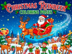Oyunu Christmas Reindeer Coloring Pages çevrimiçi
