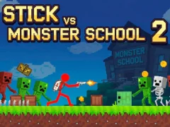 Oyunu Stick vs Monster School 2 çevrimiçi