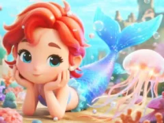 Oyunu Jigsaw Puzzle: Chibi Mermaid Marshmallow Jellyfish çevrimiçi