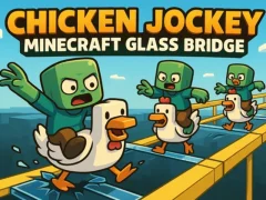 Oyunu Chicken Jockey: Minecraft Glass Bridge çevrimiçi