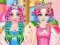 Oyunu Princesses Rainbow Unicorn Hair Salon çevrimiçi