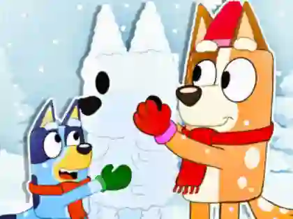 Oyunu Jigsaw Puzzle: Bluey Christmas Snowman çevrimiçi