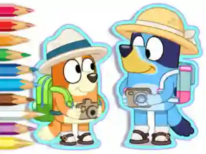 Oyunu Coloring Book: Bluey Camping çevrimiçi