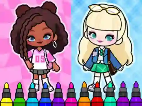 Oyunu Coloring Book: Aha World Sporty Girl çevrimiçi