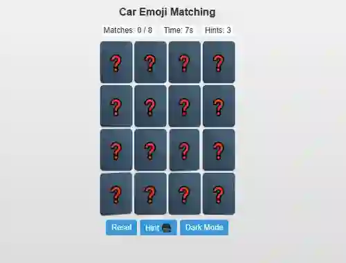 Oyunu Car Emoji Matching çevrimiçi
