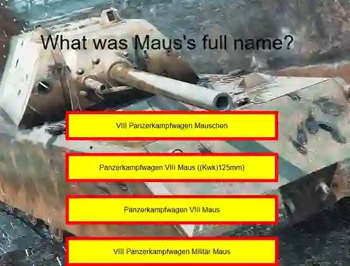 Oyunu Tank Quiz: Maus çevrimiçi