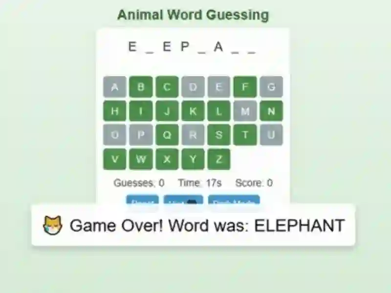 Oyunu Animal Word Guessing Game çevrimiçi