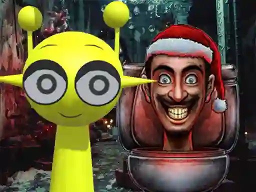 Oyunu Sprunki in Backrooms Christmas Skibidi çevrimiçi