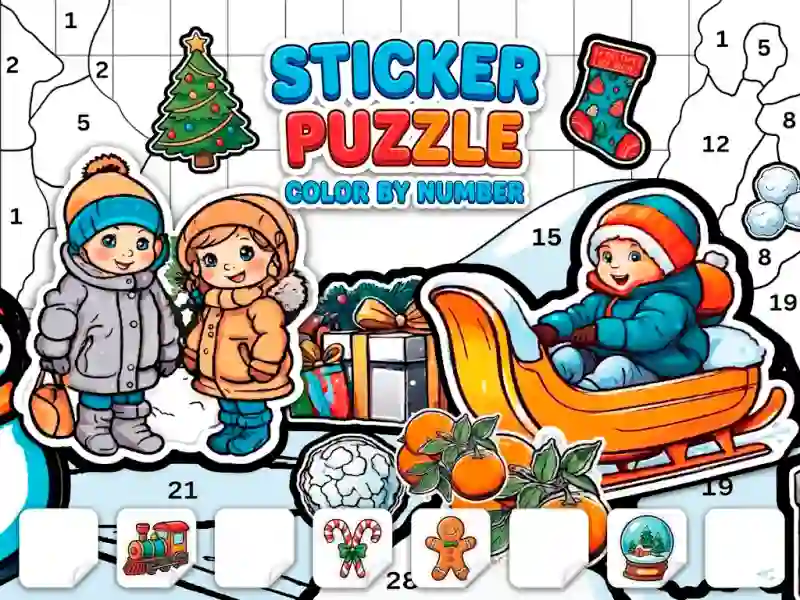Oyunu Sticker Book Puzzle: Color By Number çevrimiçi