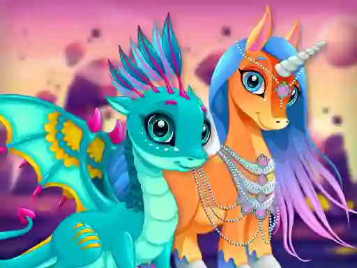Oyunu Cute Unicorns And Dragons Puzzle çevrimiçi