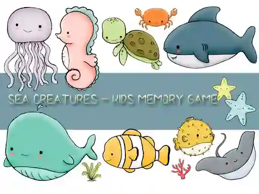 Oyunu Kids Memory Sea Creatures çevrimiçi