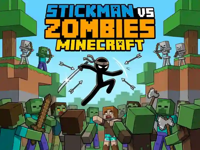 Oyunu Stickman vs Zombies Minecraft çevrimiçi