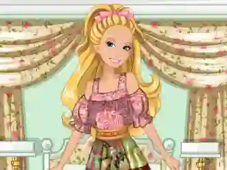 Oyunu Barbie's Patchwork Peasant Dress çevrimiçi