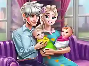 Oyunu Ice Queen Twins Family Day çevrimiçi