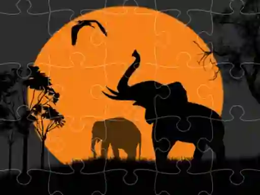 Oyunu Elephant Silhouette Jigsaw çevrimiçi