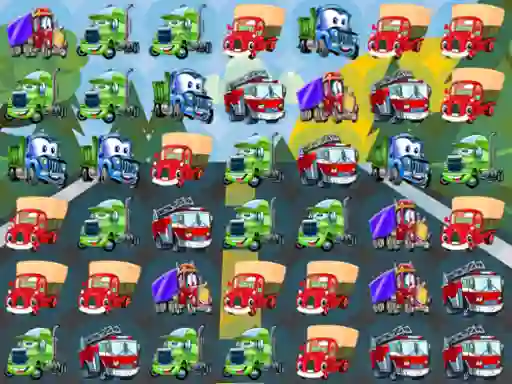 Oyunu Cartoon Trucks Match 3 çevrimiçi