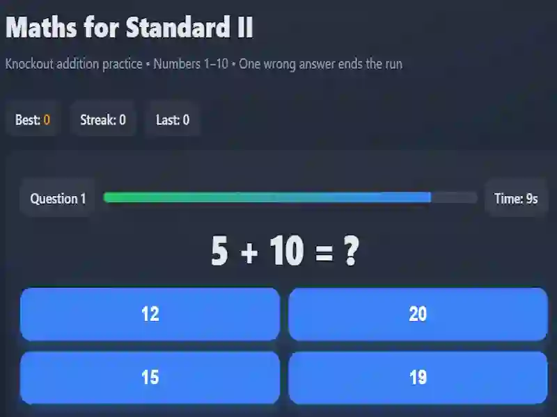 Oyunu Maths for Standard II çevrimiçi