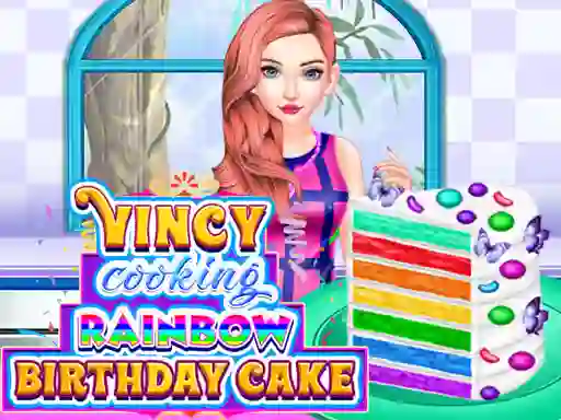Oyunu Vincy Cooking Rainbow Birthday Cake çevrimiçi