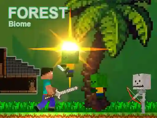 Oyunu Noob vs Zombies - Forest biome çevrimiçi