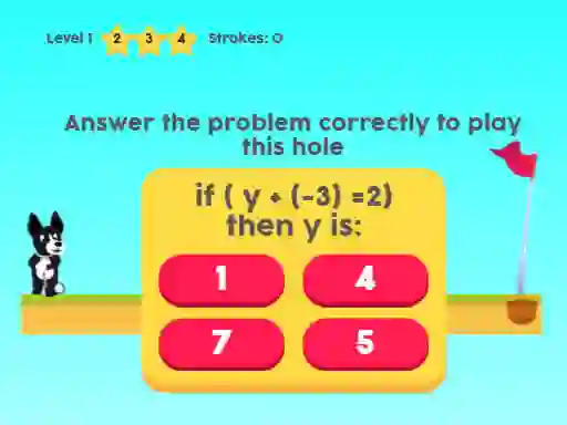 Oyunu MathPup Golf 4 Algebra çevrimiçi