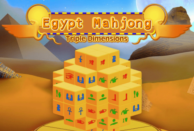 Oyunu Mahjong Mısır Üçlü boyutlar  çevrimiçi