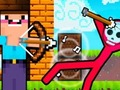 Oyunu Noob Archer Çöp Adam Zombi'ye Karşı  çevrimiçi