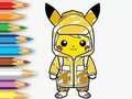 Oyunu Boyama Kitabı: Yağmurluk Pikachu  çevrimiçi