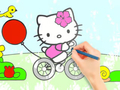 Oyunu Boyama Kitabı: Hello Kitty Bisiklete binme  çevrimiçi