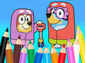 Oyunu Boyama Kitabı: Bluey Flossing Nineler  çevrimiçi
