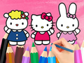 Oyunu Boyama Kitabı: Arkadaşlarla Hello Kitty  çevrimiçi