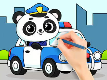 Oyunu Boyama Kitabı: Polis Panda  çevrimiçi