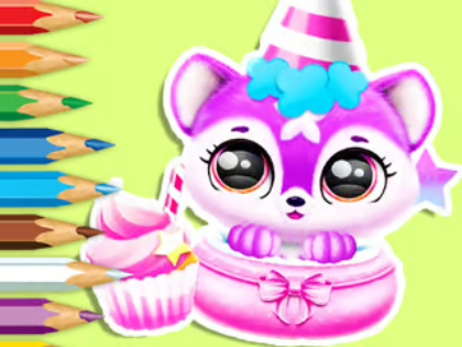 Oyunu Boyama Kitabı: Baby Fluff'un Doğum Günü  çevrimiçi