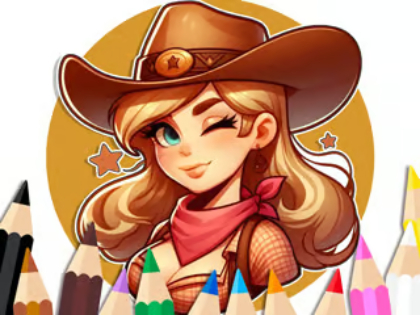 Oyunu Boyama Kitabı: Cowgirl  çevrimiçi