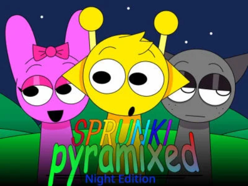 Oyunu Sprunki Pyramixed: Night Edition çevrimiçi