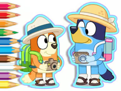 Oyunu Boyama Kitabı: Bluey Camping  çevrimiçi