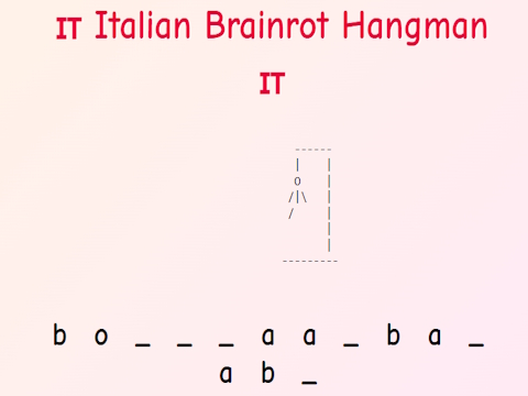 Oyunu İtalyan Brainrot Hangman!  çevrimiçi