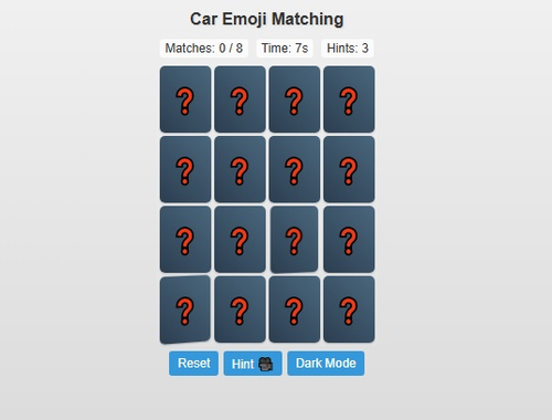 Oyunu Araba emoji eşleşmesi  çevrimiçi